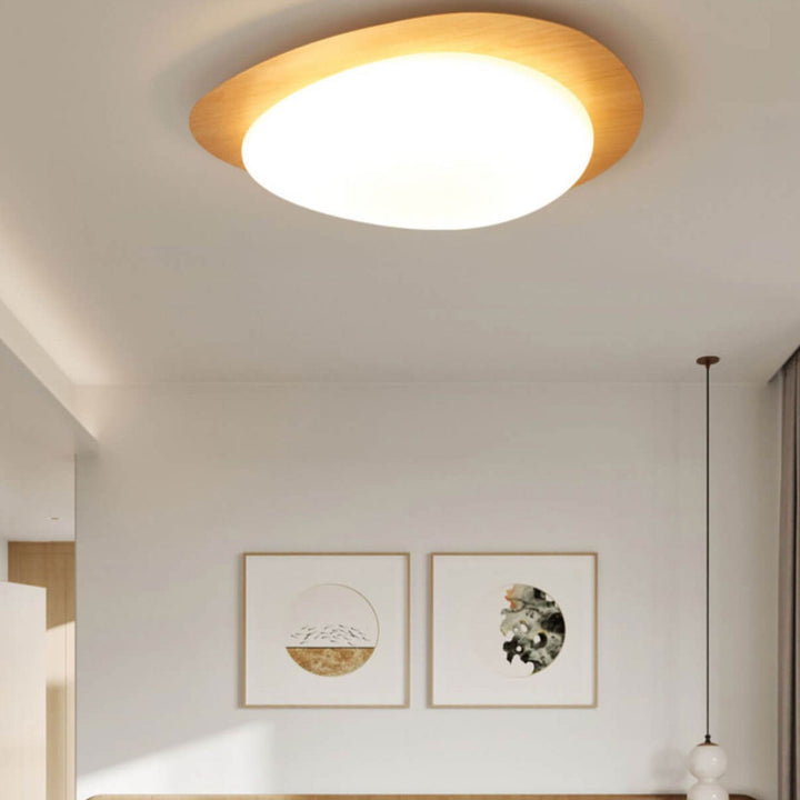 Nordic Eisen Holzmaserung Kiesel LED Deckenleuchte mit bündigem Abschluss 