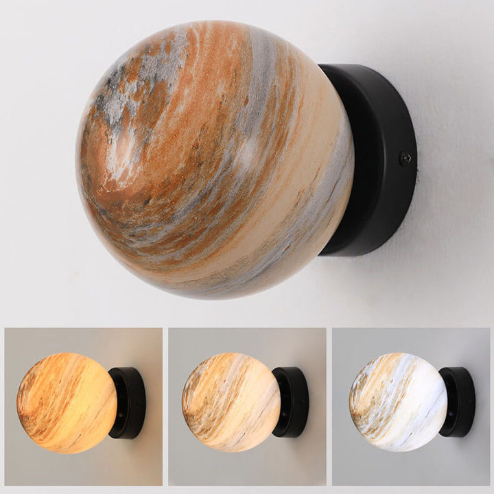 Applique murale à une lumière avec orbe en verre créatif nordique 