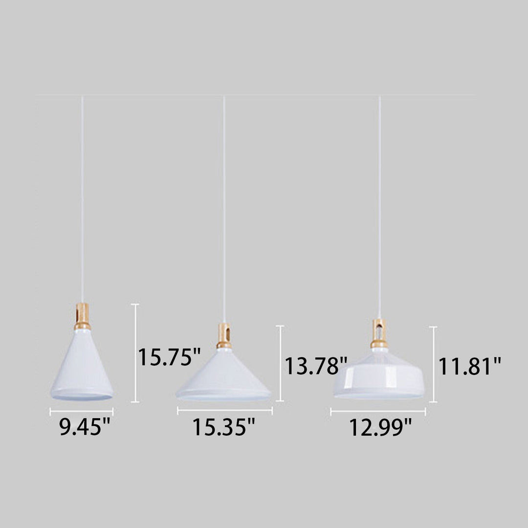 Lumière suspendue à 1 ampoule conique en aluminium solide simple nordique géométrique 