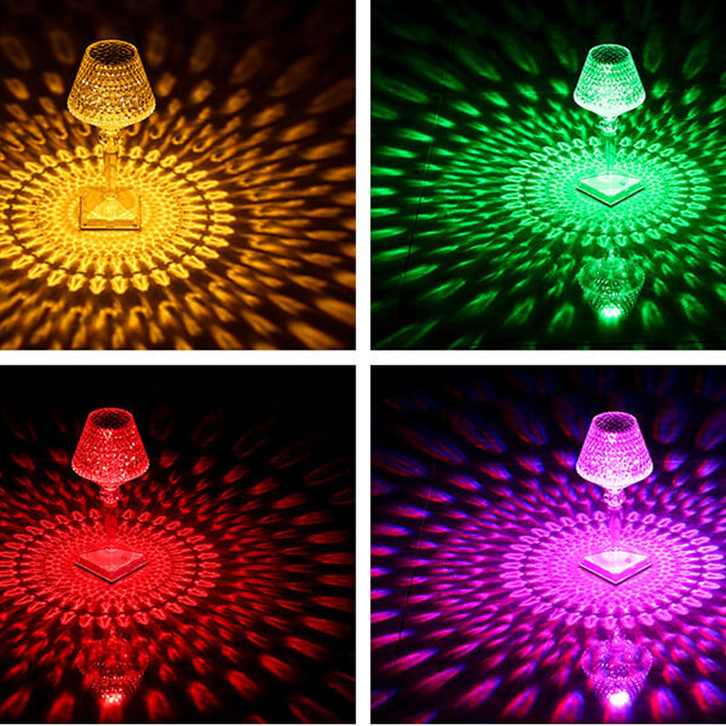 Lampe de Table créative en verre de vin en diamant acrylique, veilleuse décorative en forme de prune 