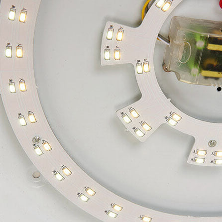 Traditional Chinese Round Fabric Drum LED Flush Mount Ceiling Light For Living Room