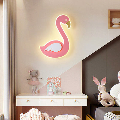 Nordic Cartoon Flamingo Acrylic LED Wall Sconce Lamp