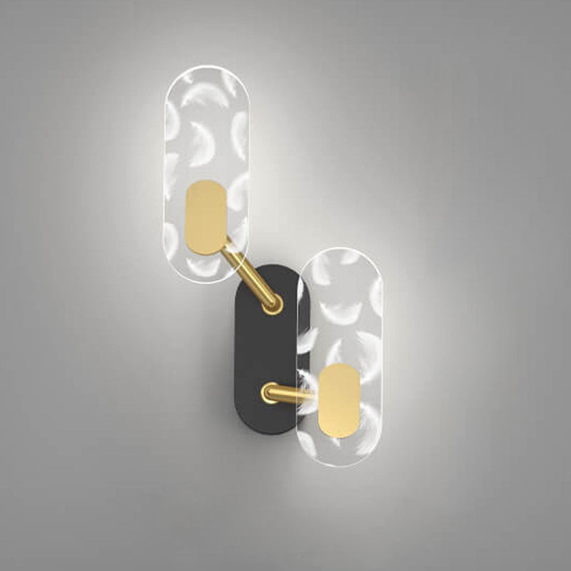 مصباح حائط LED حديث إبداعي بحلقة أكريليك باللون الأسود والذهب 