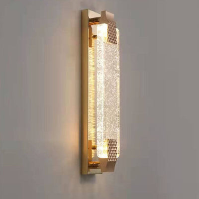 Light Luxury Gold Bubble Crystal Rectangular LED Wall Sconce Lamp