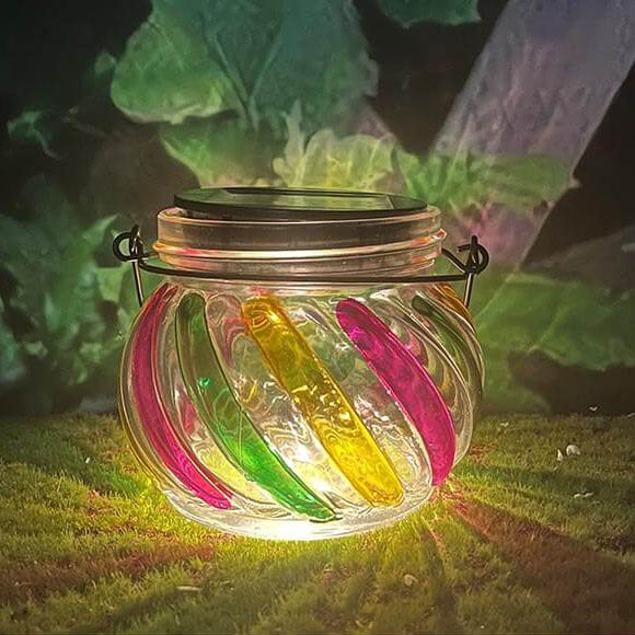 Solar Outdoor Rainbow Jar Waterproof Patio Decorative Path Light