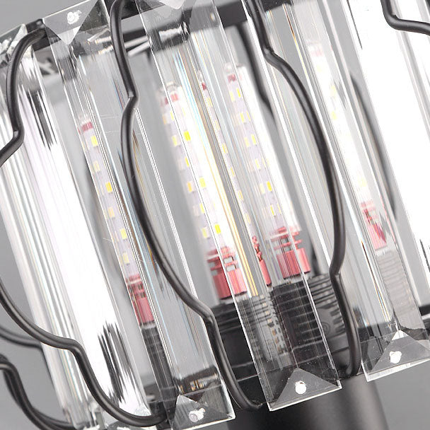 Moderno Lujo Flor Hierro Cristal 1-Luz Semi-Empotrado Montaje de Techo 