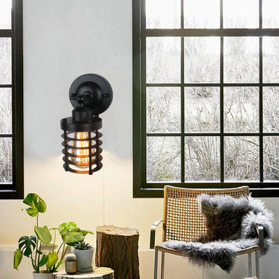 Northern Retro Industrial Wrought Iron 1-Light Wall Sconce Lamp