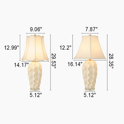 European Vintage Cloth Crystal Resin 1-Light Table Lamp