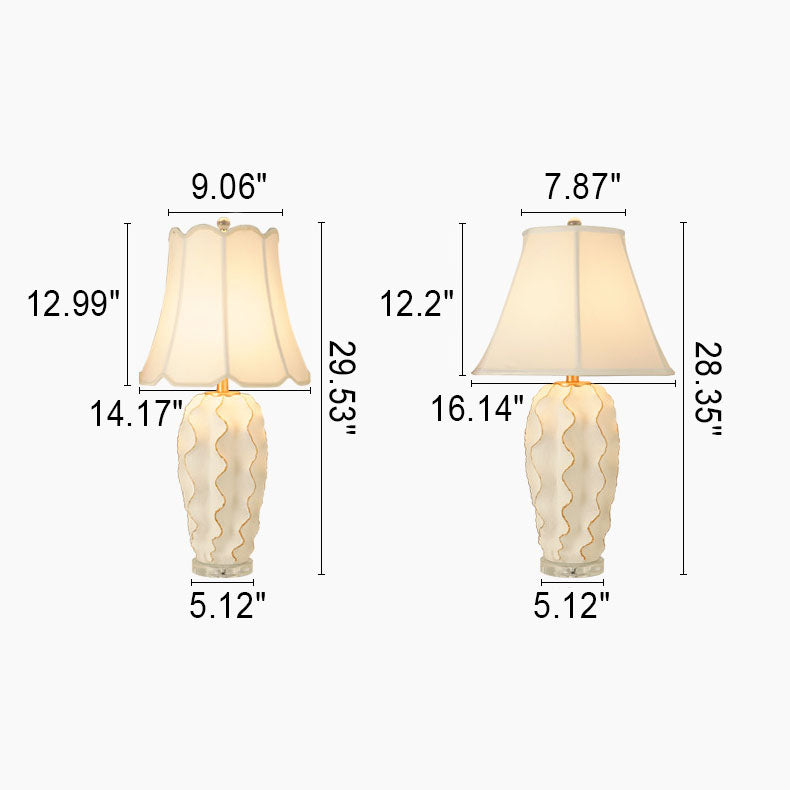 European Vintage Cloth Crystal Resin 1-Light Table Lamp