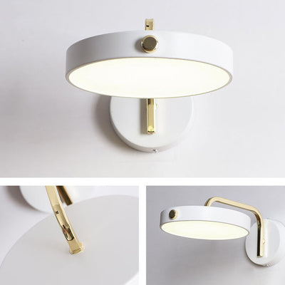 Modern Minimalist Macaron Solid Color Round Head Iron Acrylic LED Wall Sconce Lamp