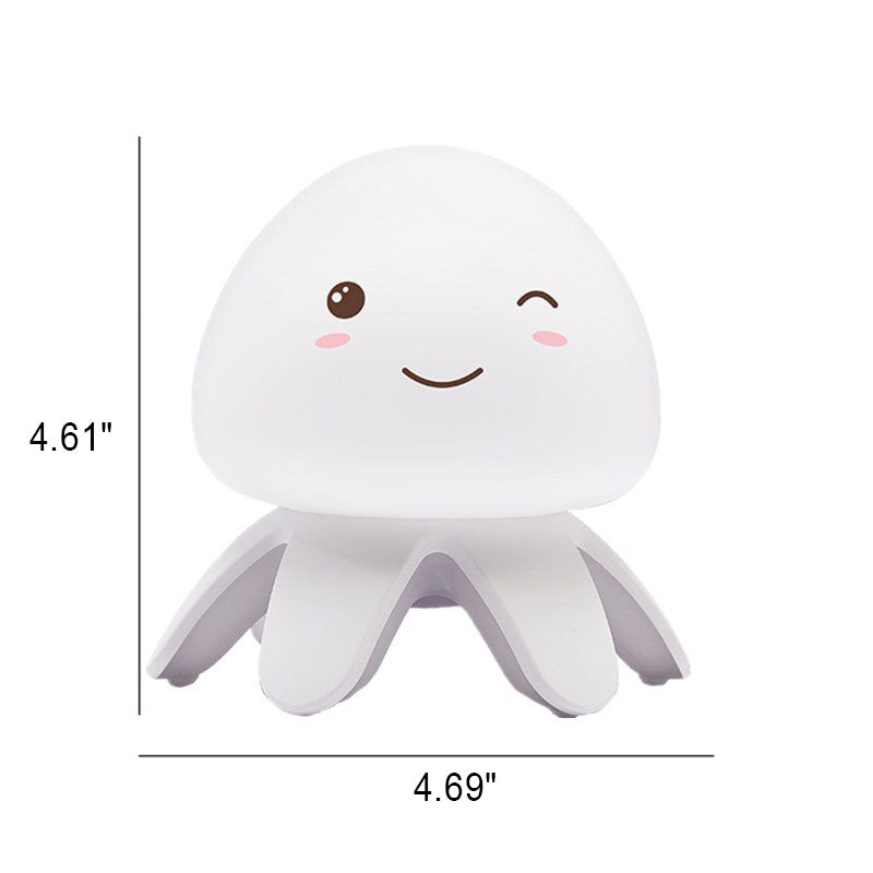 Creative Silicone Jellyfish Music USB Rechargeable Remote Control LED Night Light Table Lamp