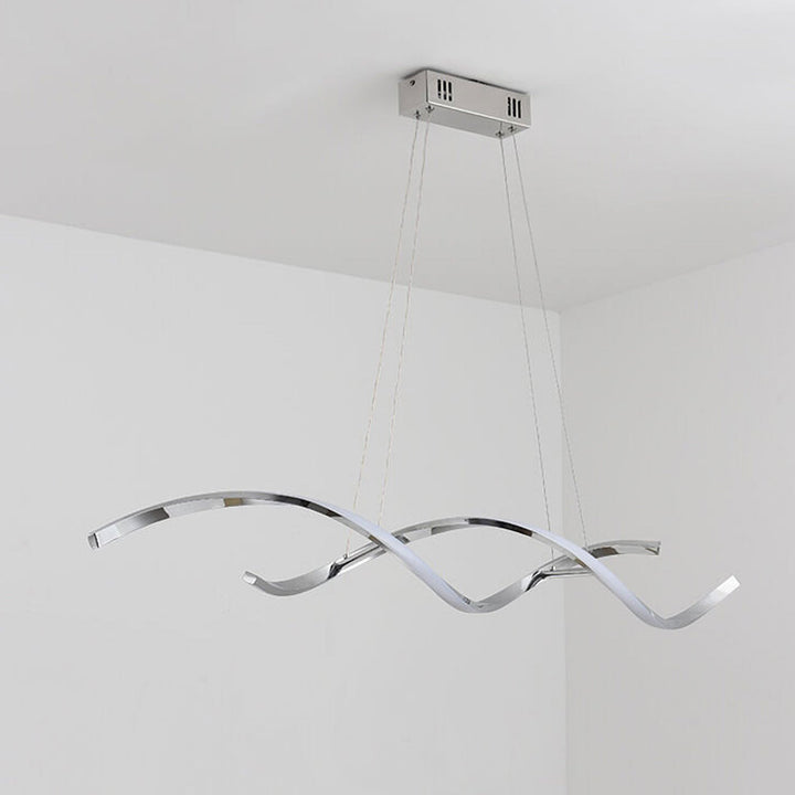 Lustre LED moderne minimaliste à bande courbe pour îlot 