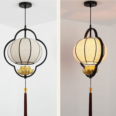 Chinese Retro Light Luxury Wrought Iron 1-Light Pendant Light