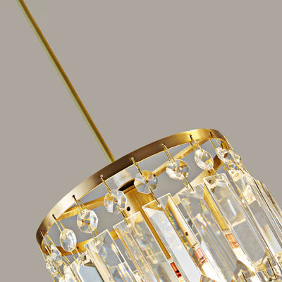 Nordic Postmodern Light Luxury All Copper Crystal 1/3-Light Island Light Kronleuchter
