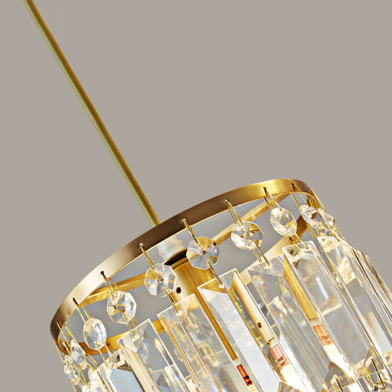 Nordic Postmodern Light Luxury All Copper Crystal 1/3-Light Island Light Kronleuchter