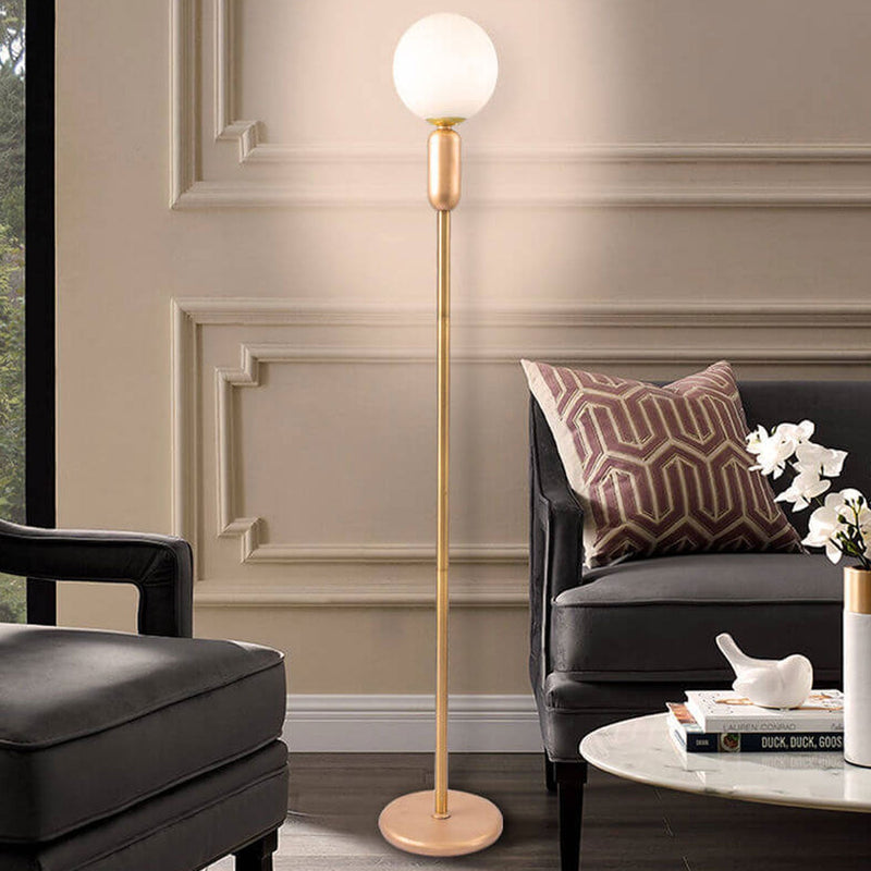 Nordic Minimalist Glass Ball Linear Base LED Standing Floor Lamp