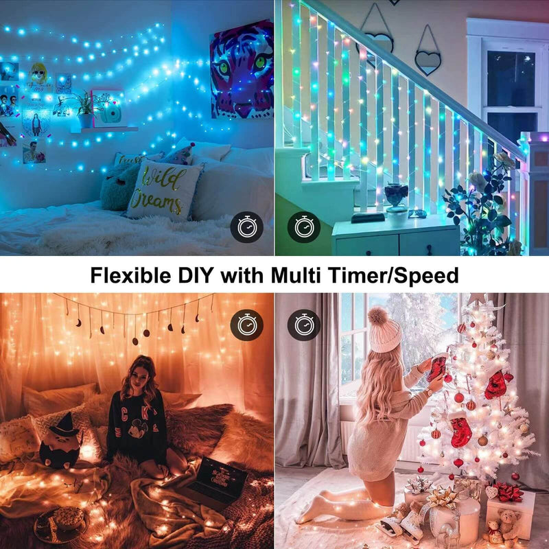 Guirlandes Lumineuses Décoratives Intelligentes Musique USB Bluetooth Application Fil de Cuivre Lumières Décoratives 