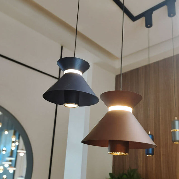 Moderne Minimalistische Einfarbige Aluminium LED Insel Licht Kronleuchter 