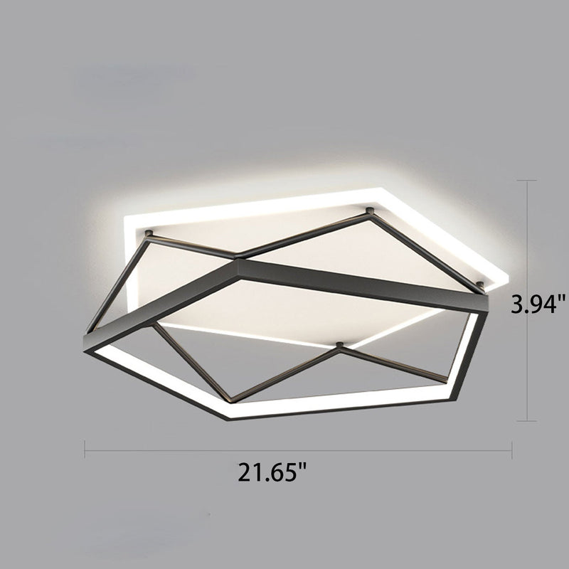 Moderne minimalistische geometrische quadratische LED-Deckenleuchte aus Eisen-Acryl