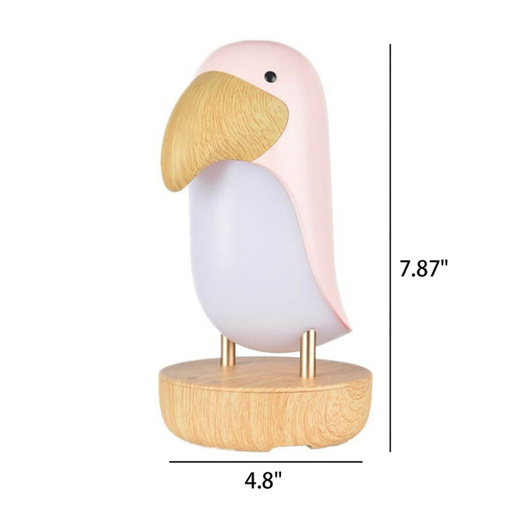 Lámpara de Mesa con Luz Nocturna Bluetooth Recargable USB de Pájaro Creativo 