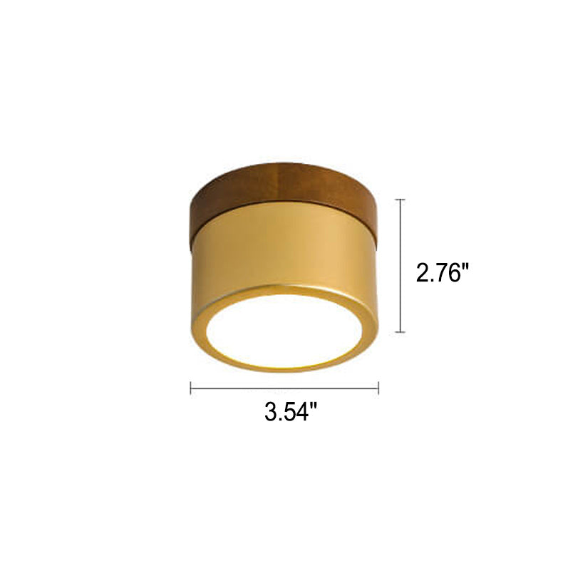 Nordic Golden Cylinder Downlight LED Flush Mount Ceiling Light