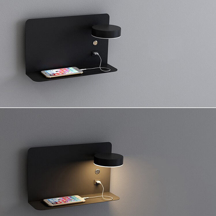 مصباح حائط حديث مربع من الحديد LED قابل لإعادة الشحن عبر USB 