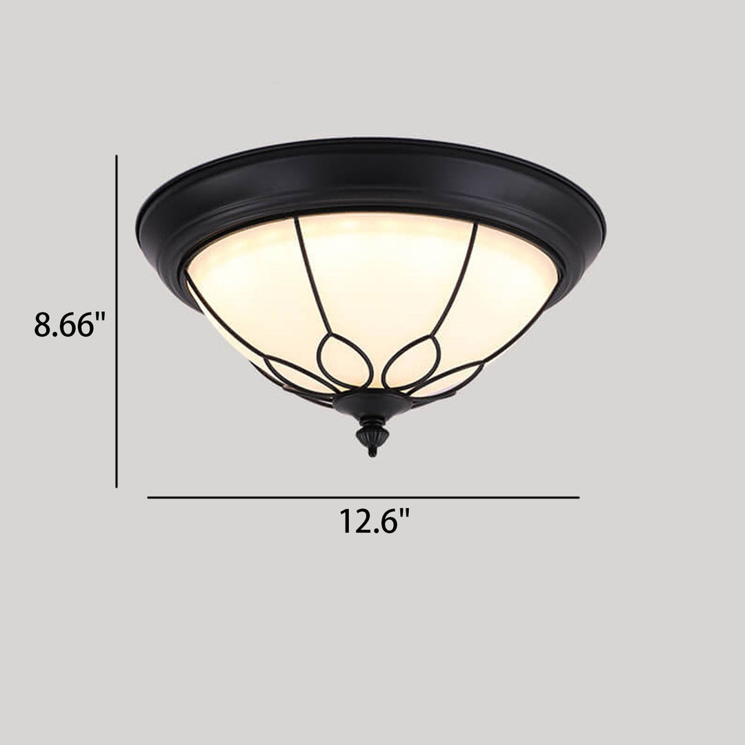 Plafonnier LED en verre dépoli Vintage American Iron 