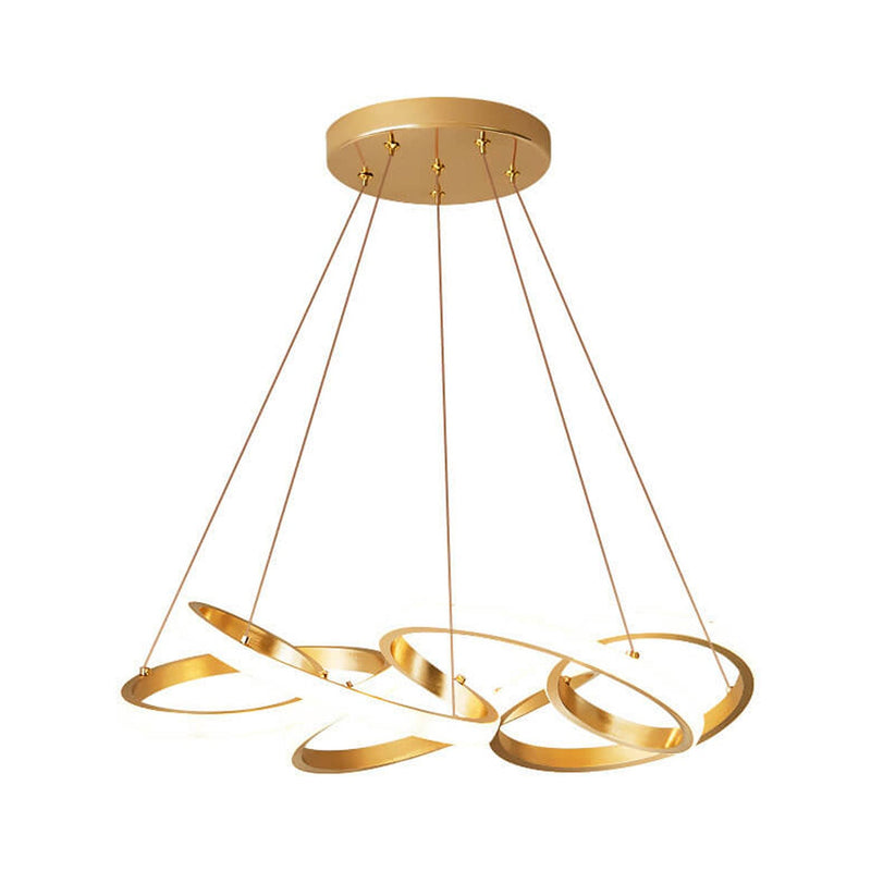 Moderner Luxus Gold Twisted Line Island Light LED Kronleuchter