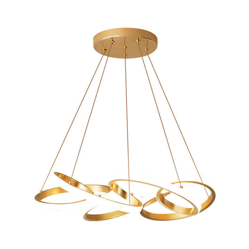 Modern Luxury Gold Twisted Line Island Light LED Chandelier