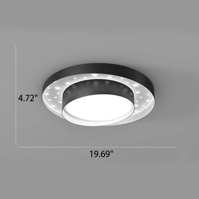 Nordic Minimalist Round Star Effect LED Flush Mount Ceiling Light