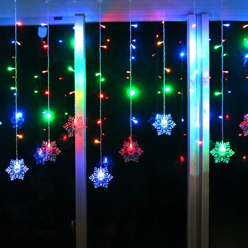 Télécommande flocon de neige guirlande lumineuse à LED clignotante décorative 