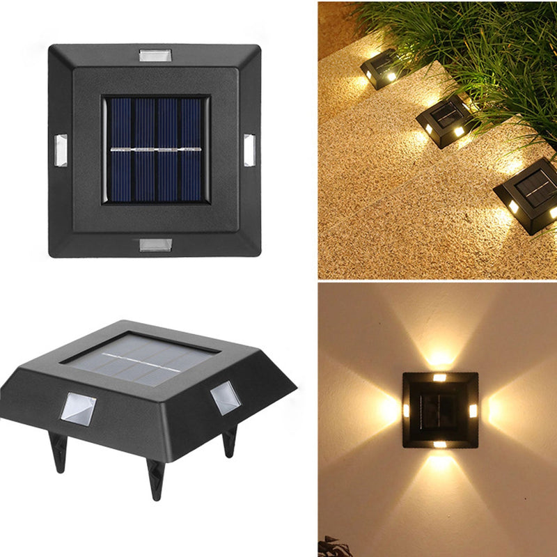 Modern Square Solar Outdoor Lawn LED Garden Ground  Landscape Light Wall Sconce Lamp