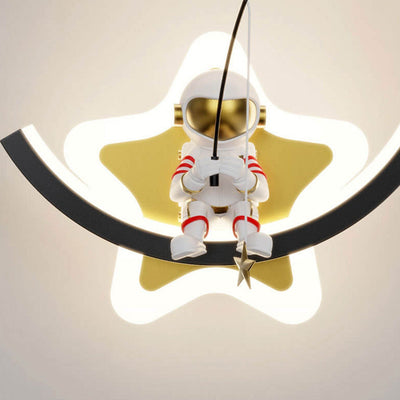 Modern Creative Astronaut Pentagram Kids LED Wall Sconce Lamp