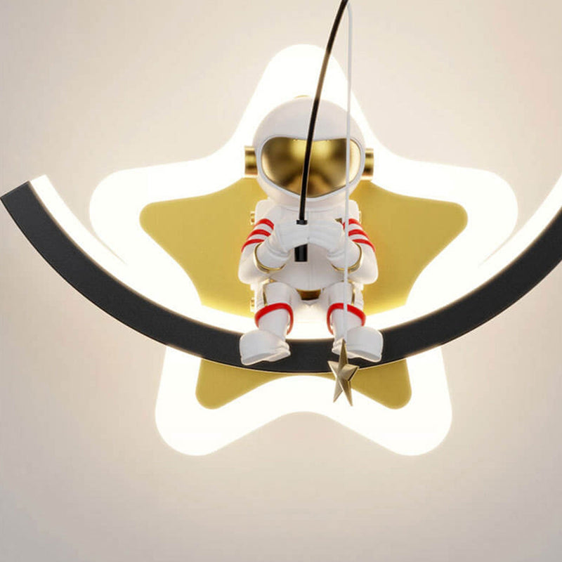 Moderne kreative Astronauten-Pentagramm-Kinder-LED-Wandleuchte