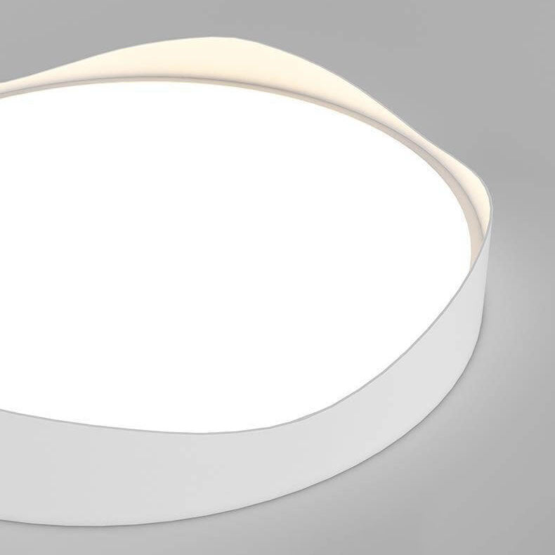 Modern Minimalist Round Curve Border Iron Acrylic LED Flush Mount Ceiling Light for Living Room