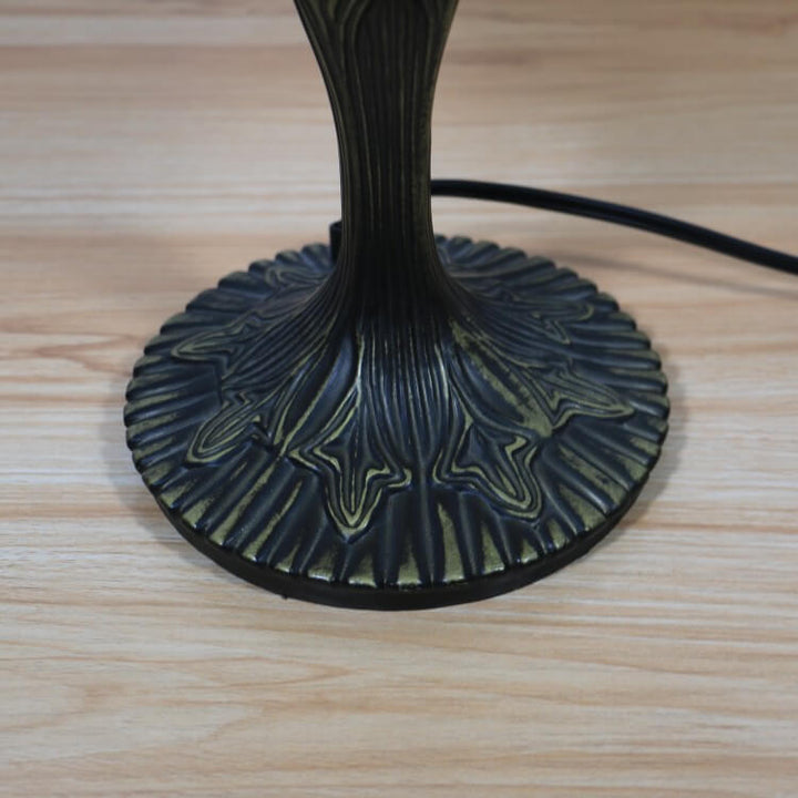 Traditional Tiffany Pebbles Flower Stained Glass Dome 1-Light Table Lamp For Bedroom