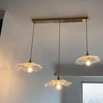 Nordic Light Luxus Messing Glas 1/3-Licht Pendelleuchte 