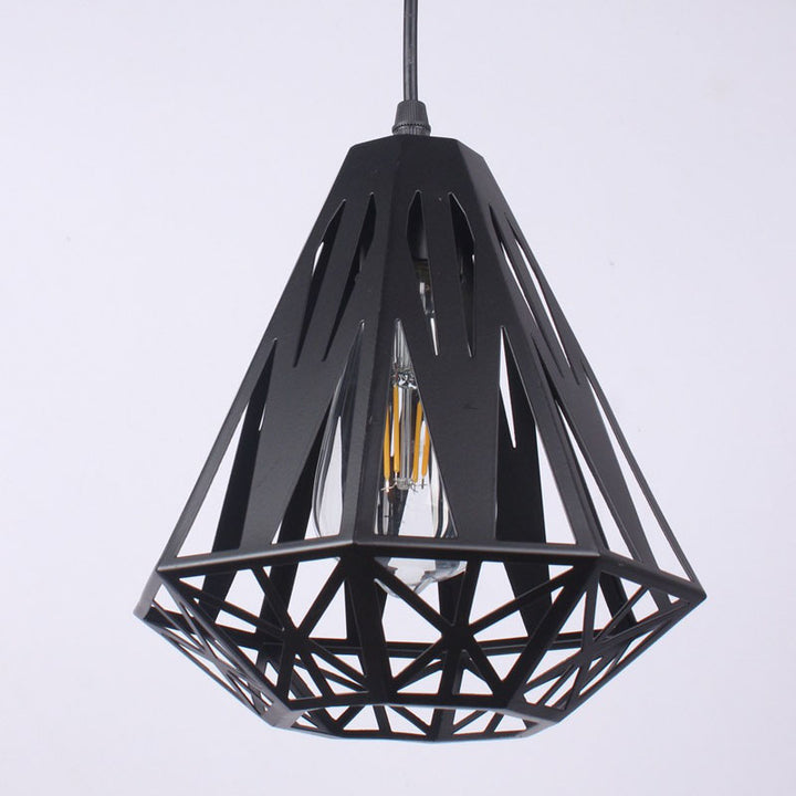 Moderne nordische 1-flammige Pendelleuchte aus Eisen in geometrischer Dreiecksform für Wohnzimmer &amp; Schlafzimmer 