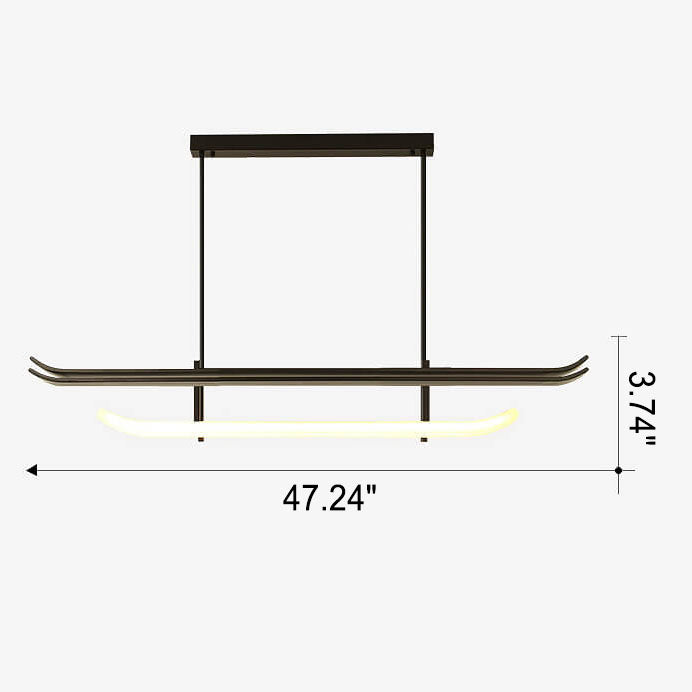 Chinesische Retro-Minimalist-Schmiedeeisen-Acryl-LED-Insel-Licht-Pendelleuchte