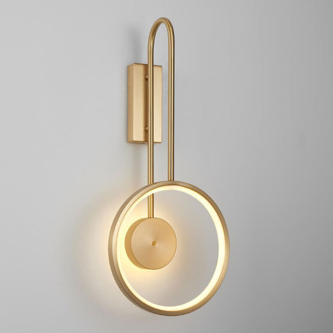 Licht Luxus Vollkupfer Kreis Gebogene Arm LED Wandleuchte Lampe 