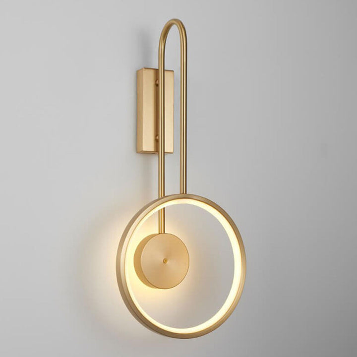 Licht Luxus Vollkupfer Kreis Gebogene Arm LED Wandleuchte Lampe 