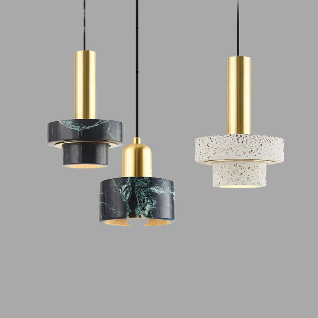 Suspension Luminaire en Métal et Marbre de Luxe Moderne à 1 Lumière 