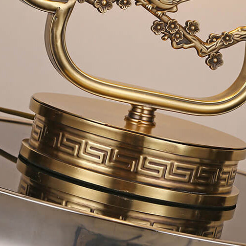 Modern Luxury Glass Copper 1-Light Table Lamp For Bedroom