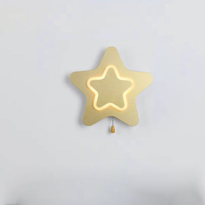 モダンクリエイティブペンタグラムスターLEDプルコードウォールスコンスランプ 