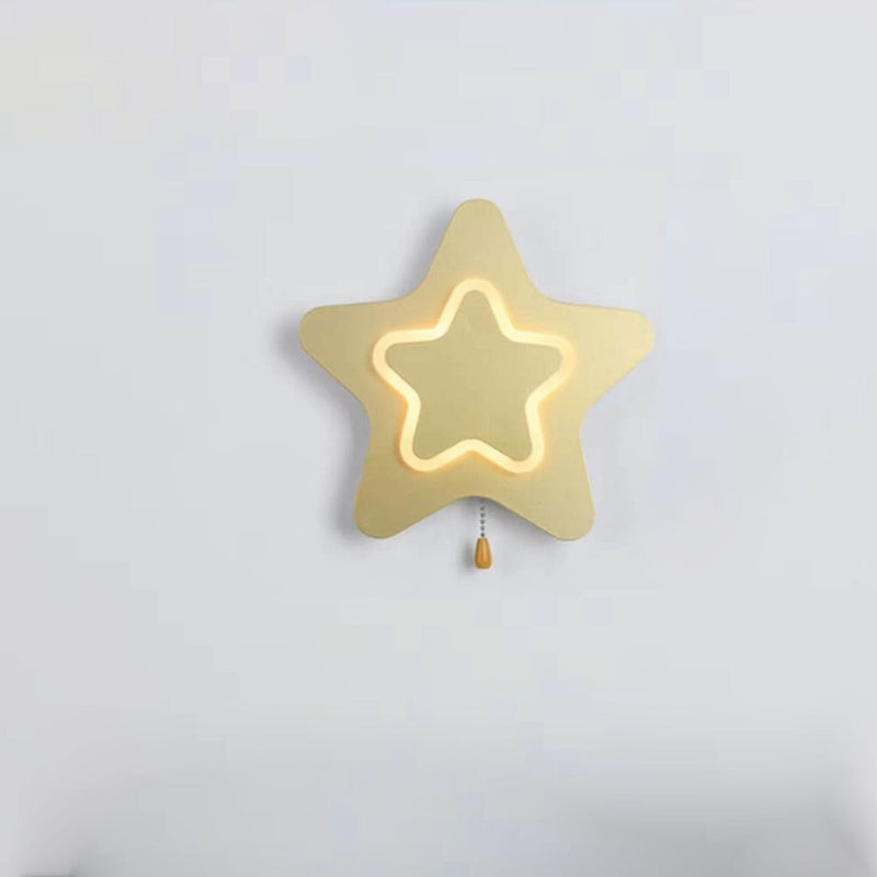 Modern Creative Pentagram Star LED Pull Cord Wall  Sconce Lamp