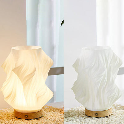 Nordic Creative Geometry 3D Printed Wood Base 1-Light Table Lamp