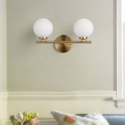 Nordic Creative Milk White Round Ball Metal Magic Bean 1/2/3 Light Wall Sconce Lamp