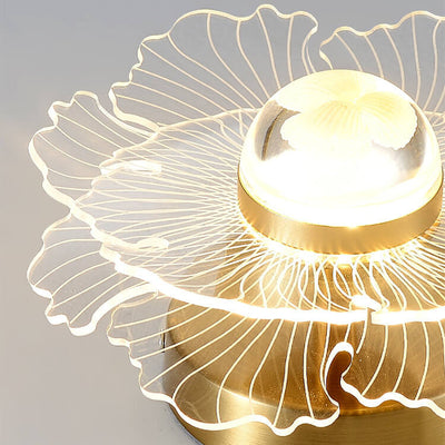 Creative Gold Double Layer Overlap Design LED Semi-Flush Mount Light