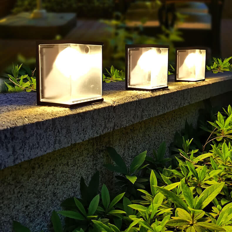 Solar Body Induction Rectangular Box Design LED Outdoor Decoration Wall Sconce Lamp
