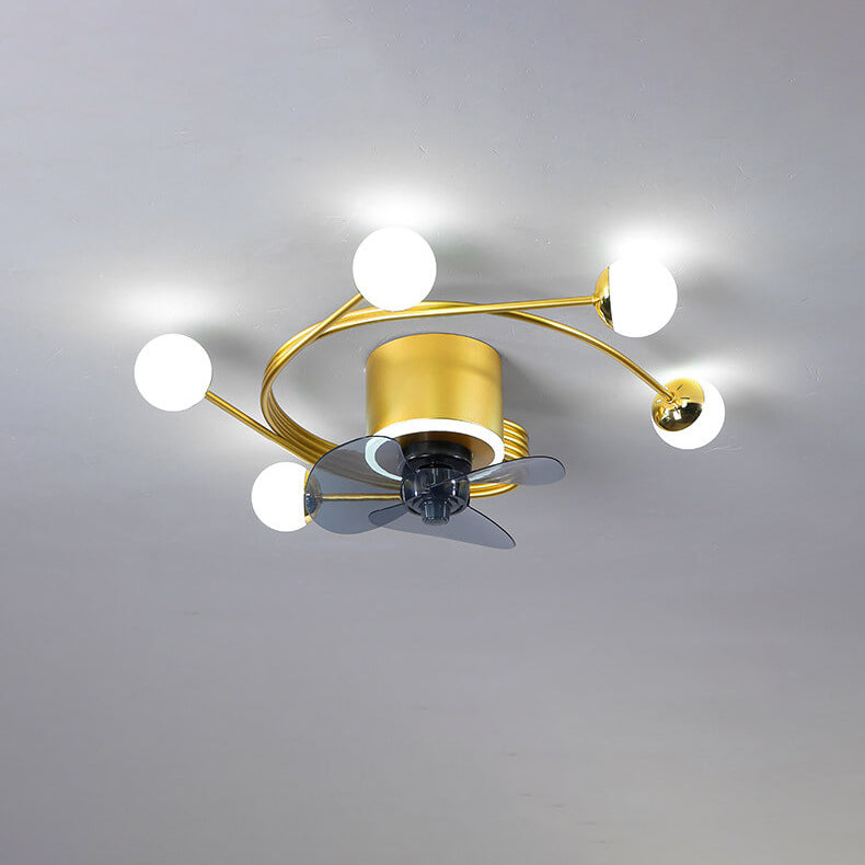 Nordic Light Luxuriöses kreatives 5/7-Licht-LED-Unterputz-Lüfterlicht 